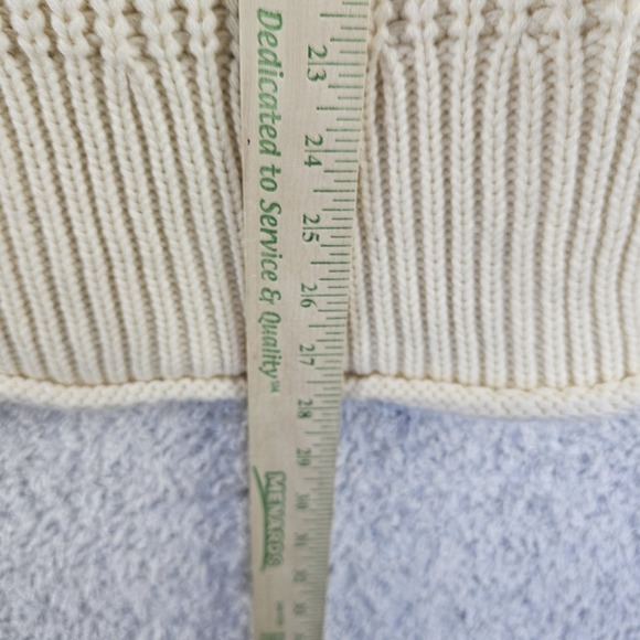 Lillusory Cream Heavy Knitted Ribbed Turtleneck Fisherman Boho Sweater Sz Small - Picture 4 of 8
